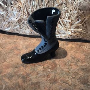 Vintage Victorian ceramic lace up boot collectible